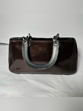 Beijo Purse Faux Patent Leather Satchel Handbag Double Handles Card Money Holder